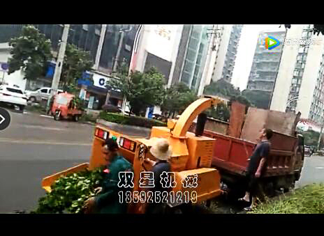 園林樹枝粉碎機(jī)視頻客戶現(xiàn)場作業(yè)視頻